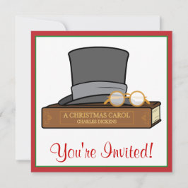 Invitación Navidades Carol y Top Hat y Spectacles ingleses