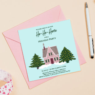 Invitación Navidades Casas de Fiesta Árboles