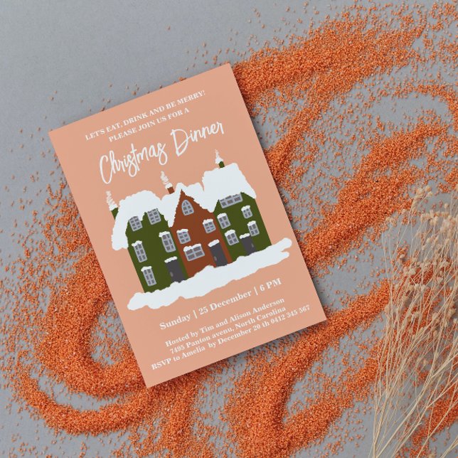 Invitación Navidades Casas de Fiesta Verde (Subido por el creador)