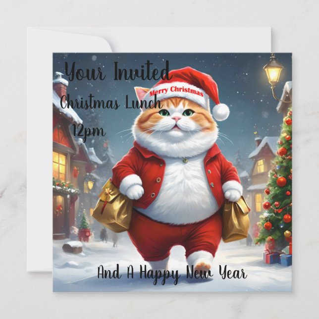 Invitación Navidades Cat Santa, Navidades (Anverso)