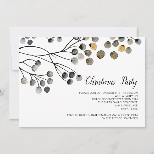 Invitación Navidades celebran elegante celebración de inviern (Anverso)