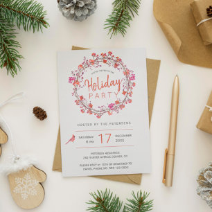 Invitación Navidades celebran fiestas de invierno rústicas