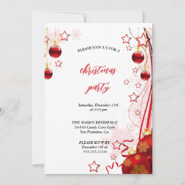 Invitación navidades celebran invierno rojo y blanco