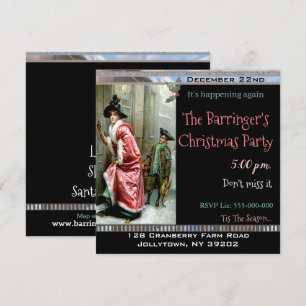 Invitación Navidades Cena Fiesta victoriano