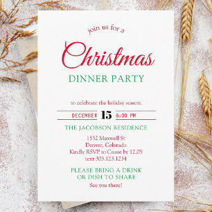 Invitación Navidades Cena Fiestas Navidades Baubles Festivida