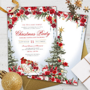 Invitación Navidades cena secreto de fiesta navideña