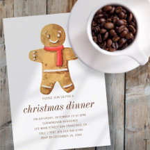 Navidades Cena Watercolor Gingerbread Man