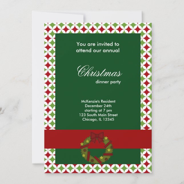 Invitación Navidades Cenar diamantes (Anverso)