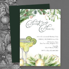 Invitación Navidades Cheer Margaritas y Fiesta Mistletoe