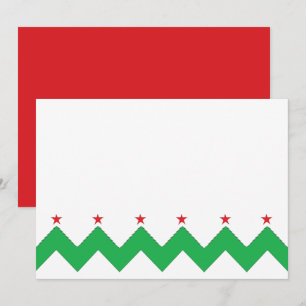 Invitación Navidades Chevron 7" x 5" Gracias/2 de lado/plano