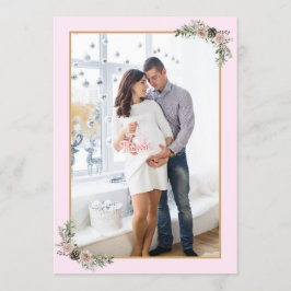 Invitación Navidades Chica de embarazo Fotografía floral mode