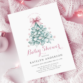 Invitación Navidades Chica de invierno Baby Shower