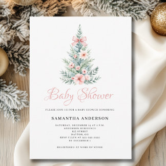 Invitación Navidades Chica de invierno Baby Shower