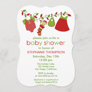 Invitación Navidades Chica de lavandería para bebés Invitació
