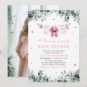 Invitación Navidades Chica Pink Un Poco Más De Baby Shower