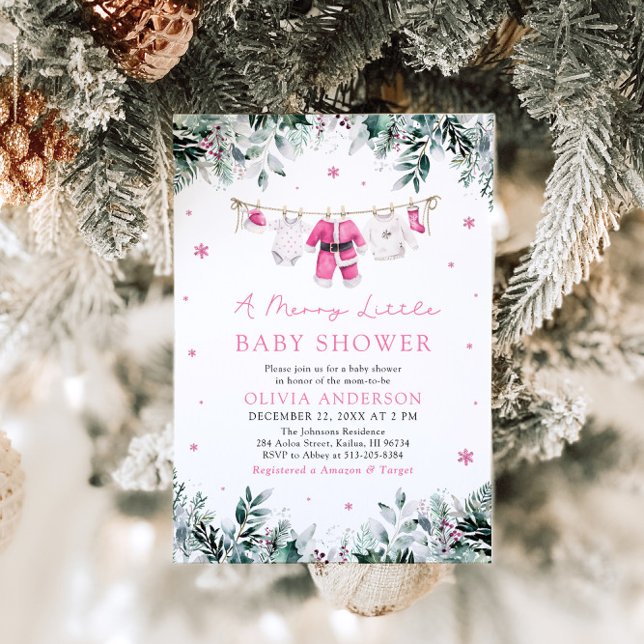 Invitación Navidades Chica Pink Un Poco Más De Baby Shower (Subido por el creador)
