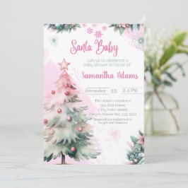 Invitación Navidades Chica Santa Baby Shower