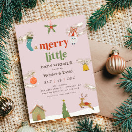 Invitación Navidades chicas Un Pequeño Baby Shower