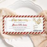 Invitación Navidades Cine Night Gift Ticket Voucher<br><div class="desc">Invitación de cupón de boletos de regalo nocturno para navidades</div>