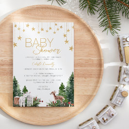 Invitación Navidades clásicos Baby Shower neutral de género b