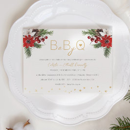 Invitación Navidades clásicos Bebé blanco BBQ Baby Shower
