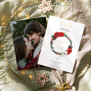 Invitación Navidades clásicos Boda de fotografía moderno We D