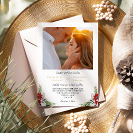 Invitación Navidades clásicos Boda de fotografías mínimo form