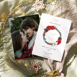 Invitación Navidades clásicos Boda fotográfico monograma mode