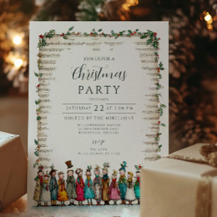 Invitación Navidades clásicos de Holly y Caroleros