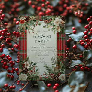 Invitación Navidades clásicos de invierno de Florals