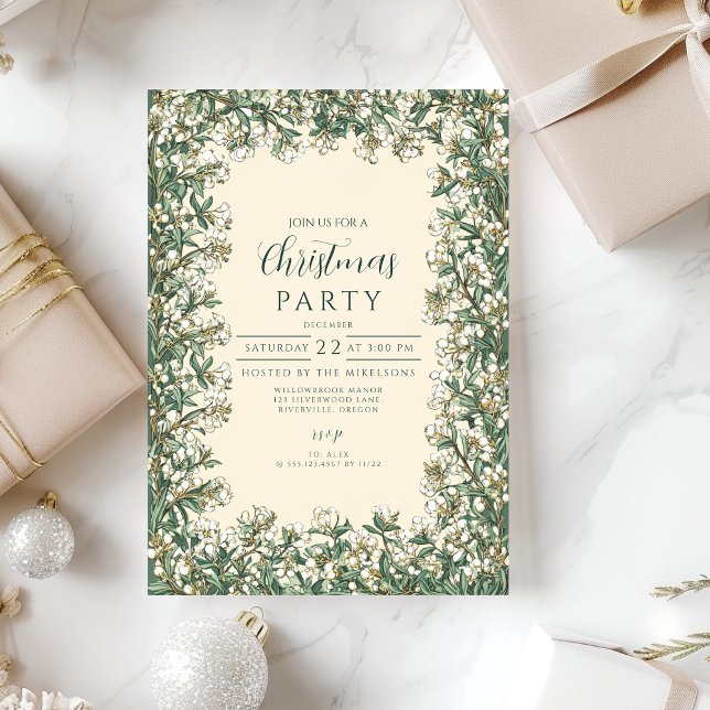 Invitación Navidades clásicos de la vegetación de invierno (Subido por el creador)