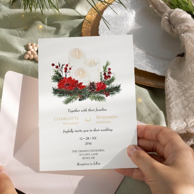 Invitación Navidades clásicos modernos Boda mínimo (Subido por el creador)