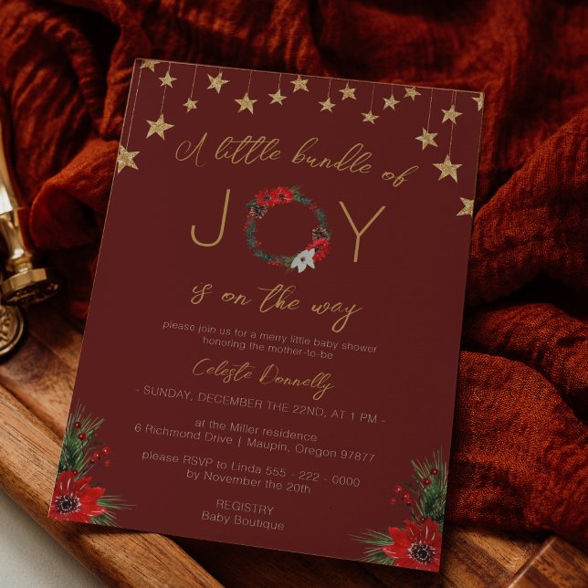 Invitación Navidades Clásicos Red Bundle De Joy Baby Shower (Subido por el creador)