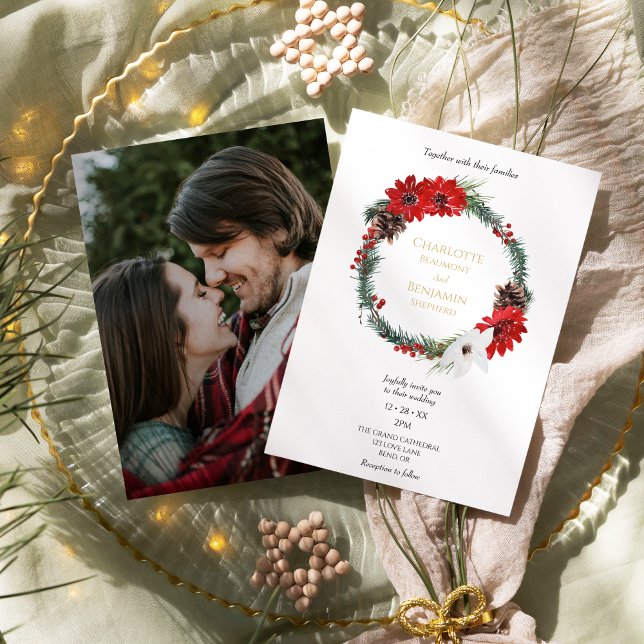 Invitación Navidades clásicos simples Boda de fotografía mode (Subido por el creador)