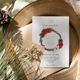 Invitación Navidades clásicos simples Boda de monograma forma