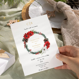 Invitación Navidades clásicos simples Boda de monograma moder