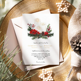 Invitación Navidades clásicos simples Boda mínimo formal