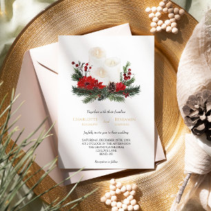 Invitación Navidades clásicos simples Boda mínimo formal