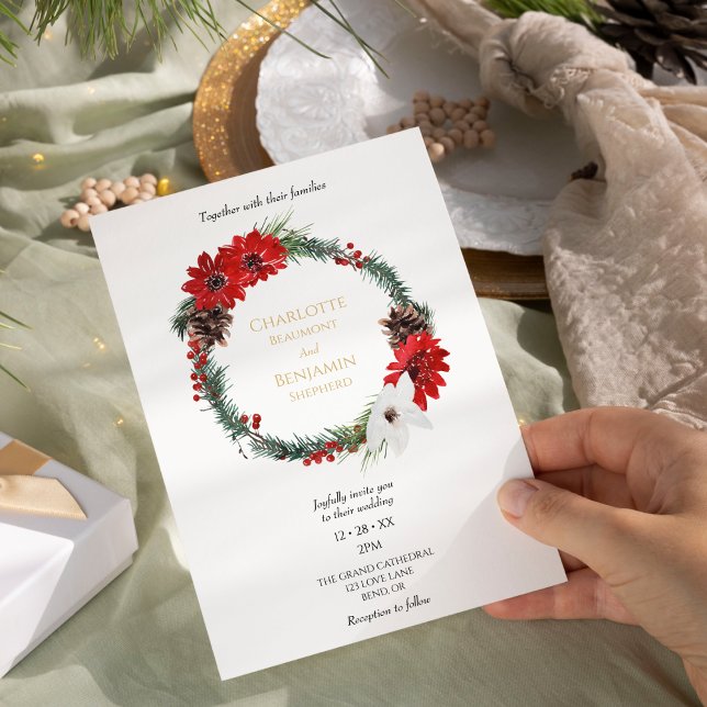 Invitación Navidades clásicos simples Boda moderno (Subido por el creador)
