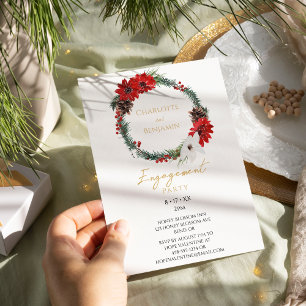 Invitación Navidades clásicos simples fiesta de compromiso mo