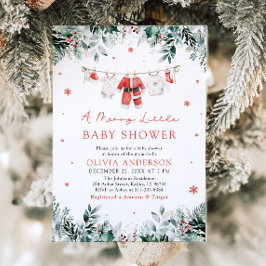 Invitación Navidades Clothesline Un Feliz Baby Shower