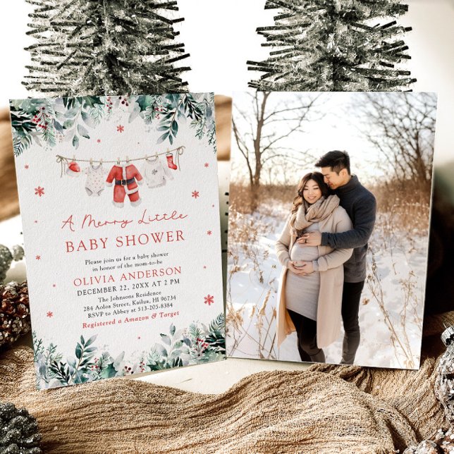 Invitación Navidades Clothesline Un Feliz Baby Shower (Subido por el creador)