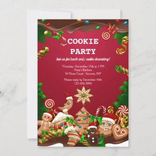 Invitación Navidades cocina decoración e intercambio