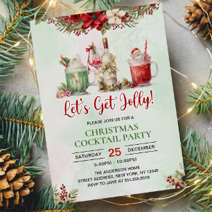 Invitación Navidades Cócteles Vamos a conseguir a Jolly Fiest
