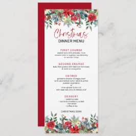 Invitación Navidades coloridos flores y follaje de invierno