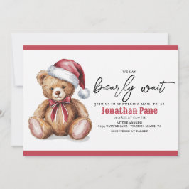 Invitación Navidades con acuarela Bearly Wait Baby Shower