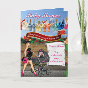 Invitación Navidades con ducha de bebé