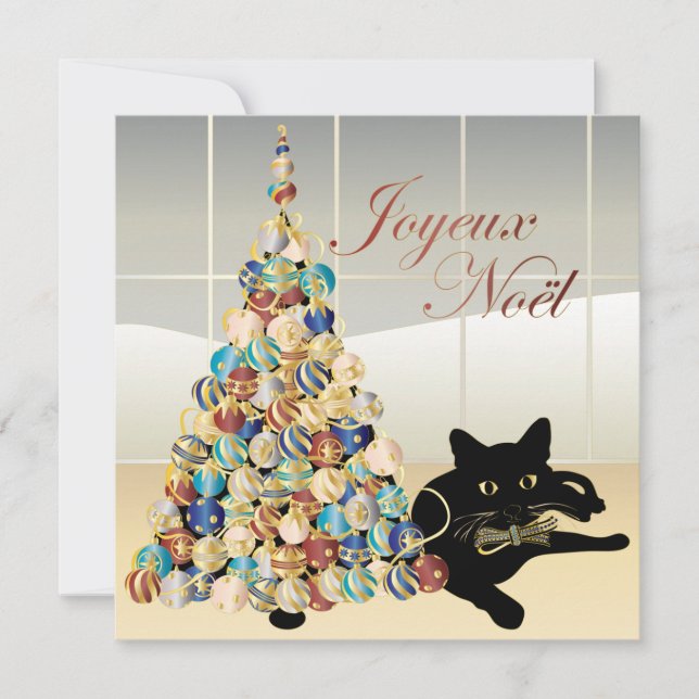 Invitación Navidades con tarjeta/invitación francesa Bella (Anverso)