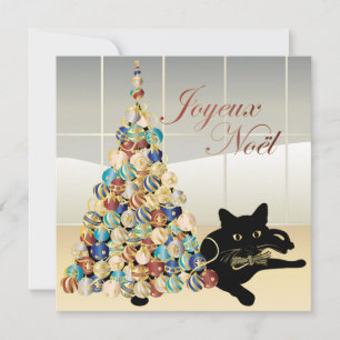 Invitación Navidades con tarjeta/invitación francesa Bella