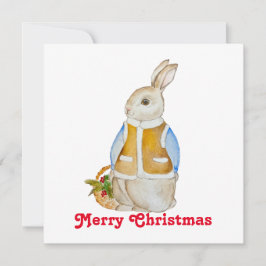 Invitación Navidades con una canasta con bran de abeto